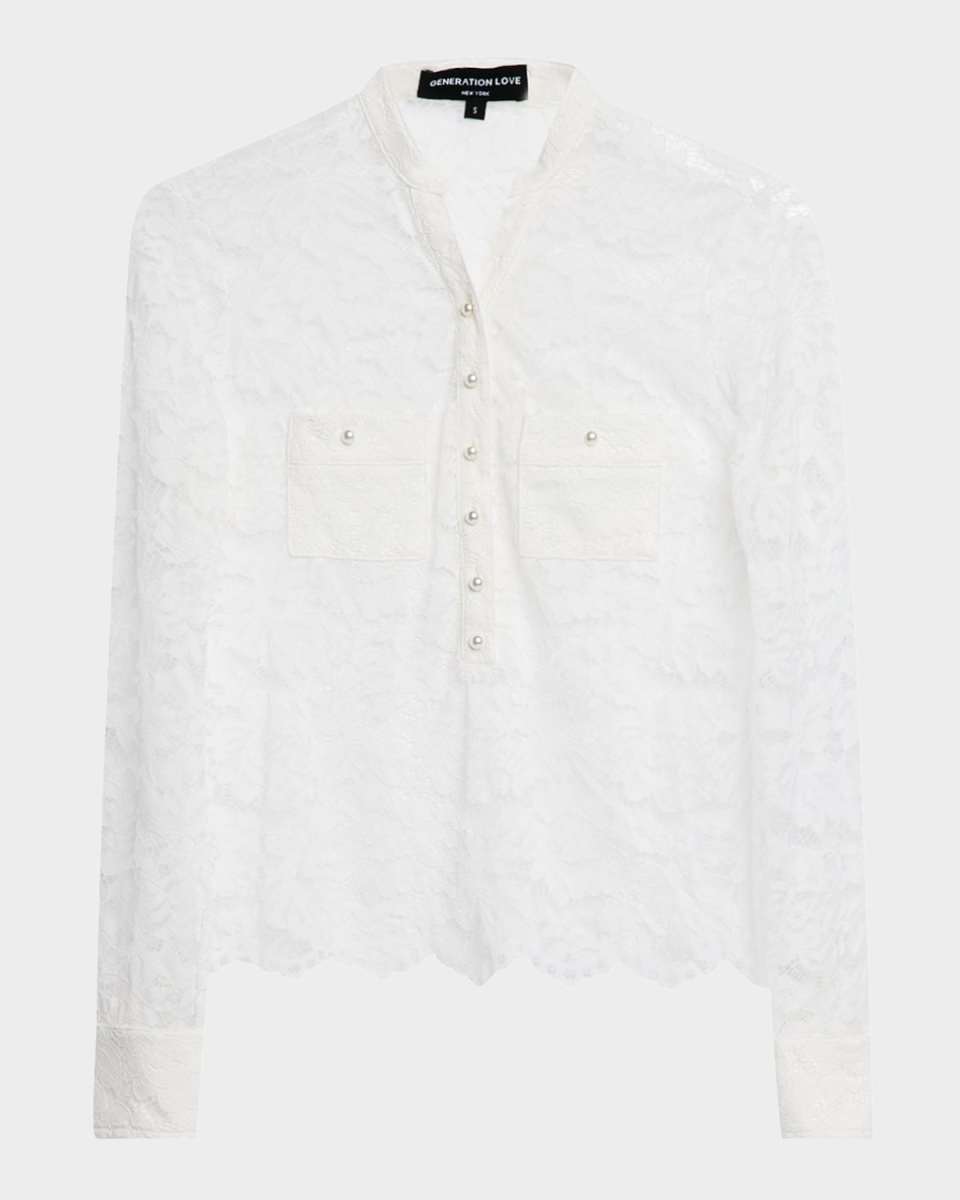 Pax Long-Sleeve Lace Top